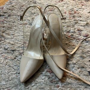 JLO by Jennifer Lopez Women’s Calea Tan & Clear Ankle Strap Pump